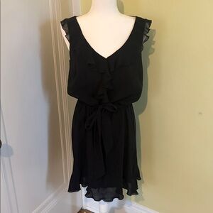 White House Black Market Black Ruffle Dress